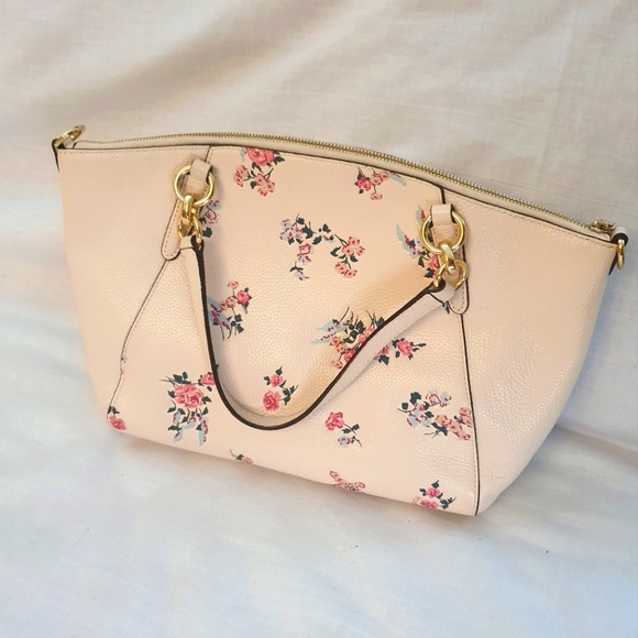 Coach Floral Cream Satchel Bag - Picture 3 of 10